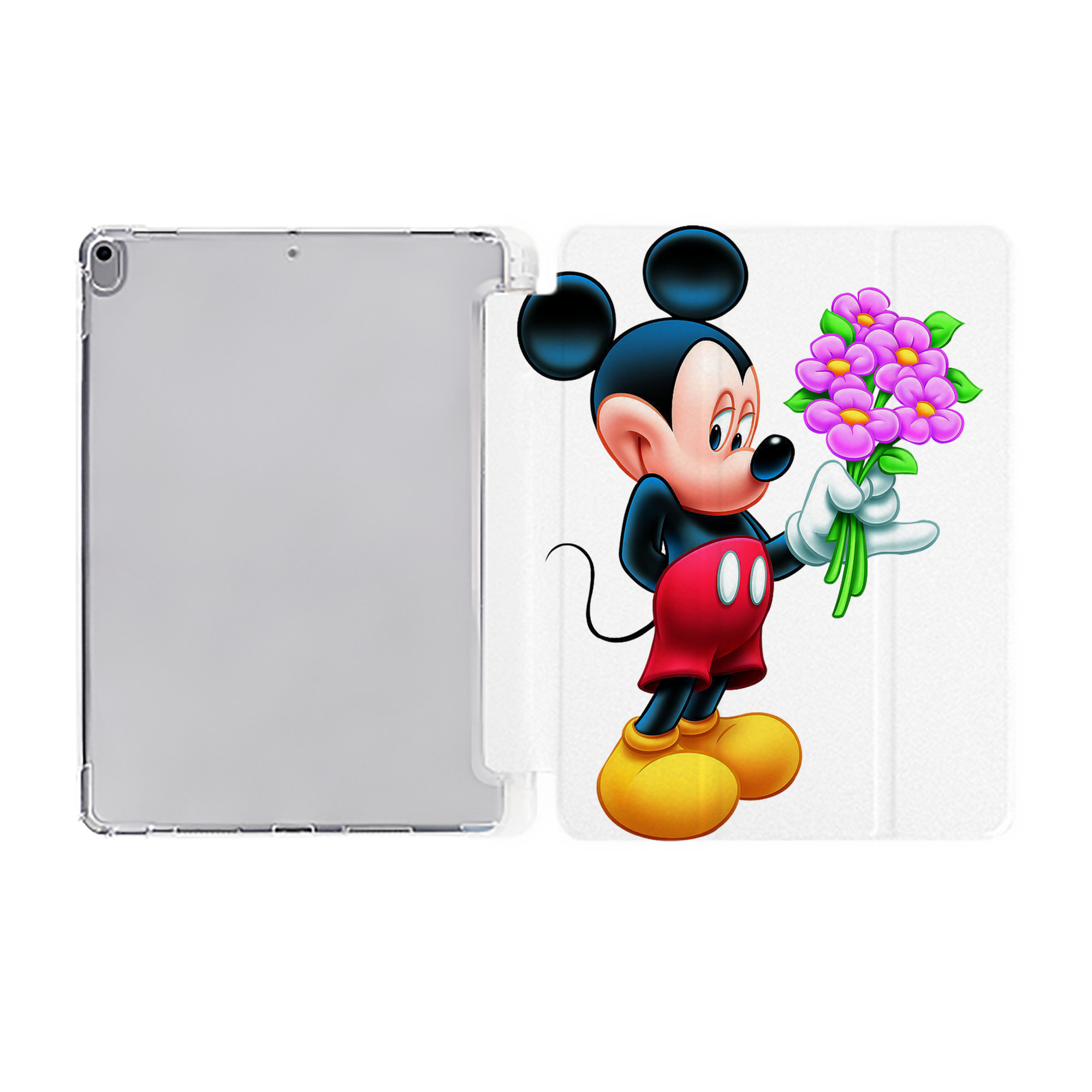 （画像用） ミッキーマウス Mickey Mouse IPad ケース ペン収納付き 三つ折りスタンド PUレザー×シリコン 対応機種9.5/10.5/10.9インチ